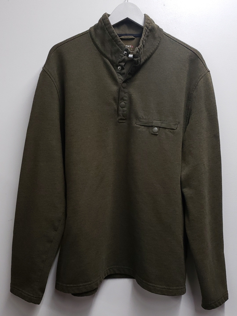 UNTUCKit Parkson Snap Fleece Pullover Green Men's XXL